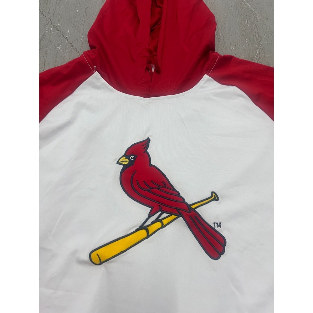 St. Louis Cardinals Hoodie Mens XL White Red Raglan Sleeve SGA Baseball MLB - Picture 5 of 9